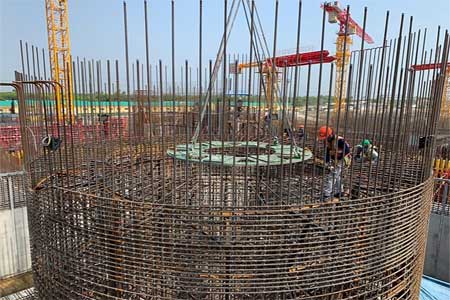 На площадке сооружения АЭС «Руппур» установлен каркас шахты и закладная УЛР энергоблока №2