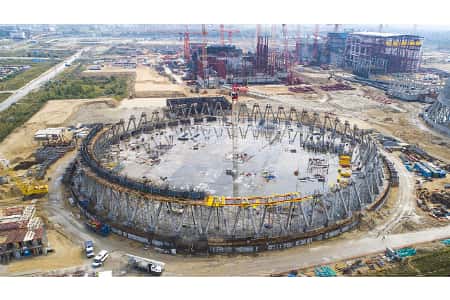Курская АЭС-2: на градирне энергоблока №2 начали бетонирование вытяжной башни