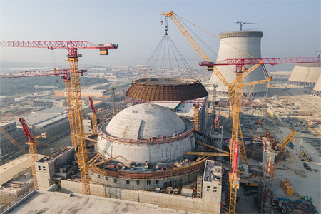 На энергоблоке № 1 АЭС «Руппур» приступили к монтажу купольной части наружной защитной оболочки
