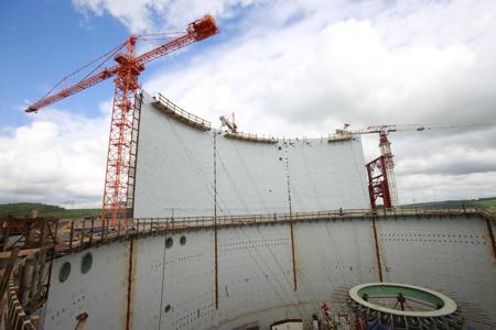 Здание реактора №1 Курской АЭС-2 достигло отметки 36 метров