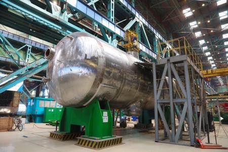 Первый корпус парогенератора для энергоблока № 1 Курской АЭС-2 успешно прошел гидроиспытания на «Атоммаше»