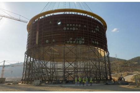 На энергоблоке № 1 АЭС «Аккую» (Турция) смонтирован второй ярус внутренней защитной оболочки реакторного здания