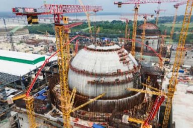 На энергоблоке № 1 АЭС «Руппур» завершено бетонирование купола внутренней защитной оболочки (ВЗО)