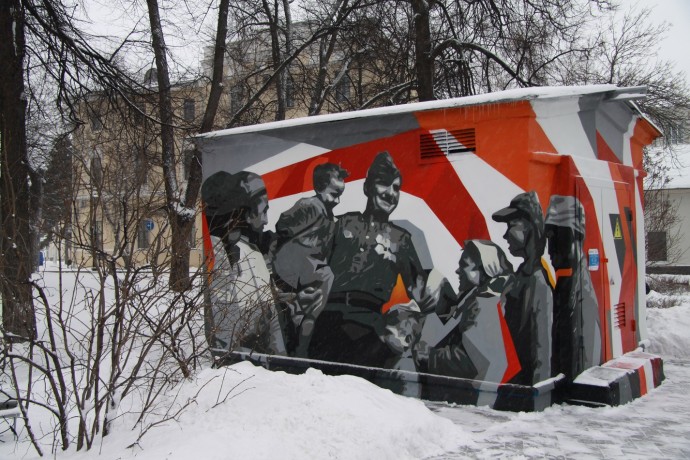 Граффити, посвященное 75-летию Победы, появилось на территории Нижегородского Кремля